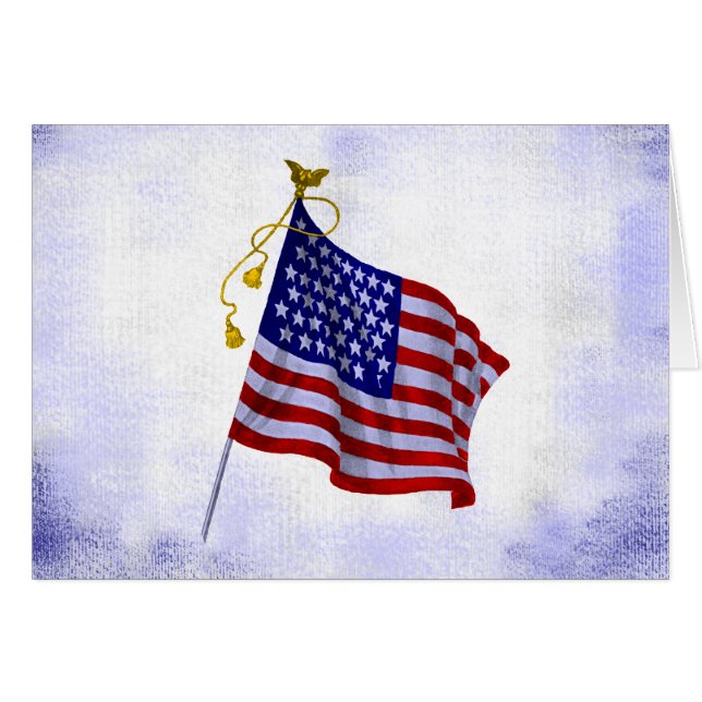 Patriotic Vintage US Flag Blank Art Card (Front Horizontal)