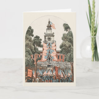 Patriotic Vintage US Flags 1894 Christmas Holiday Card