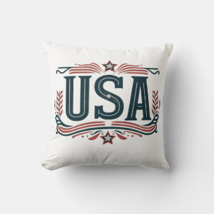 Patriotic, vintage USA  Cushion