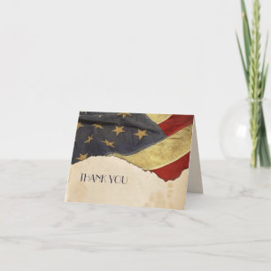 Patriotic Vintage USA Flag Thank You Card