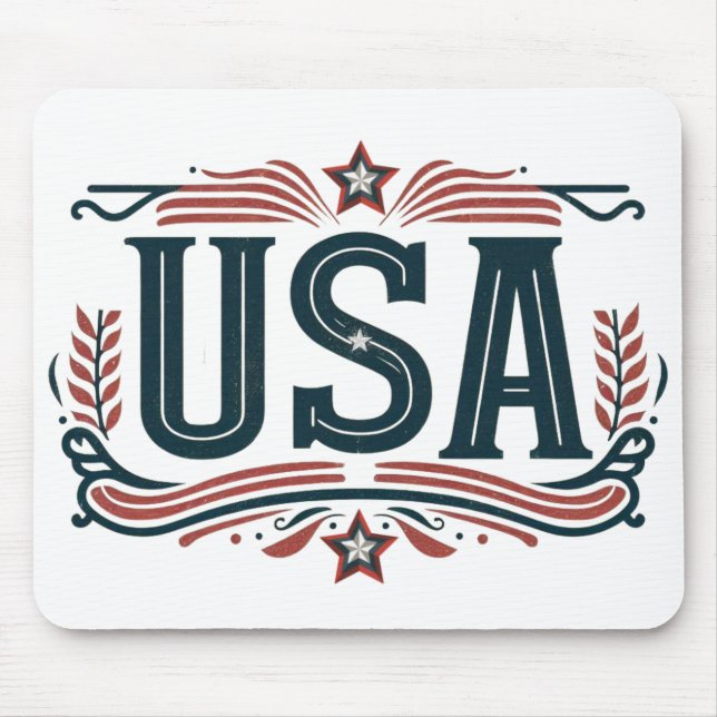 Patriotic, vintage USA  Mouse Mat (Front)