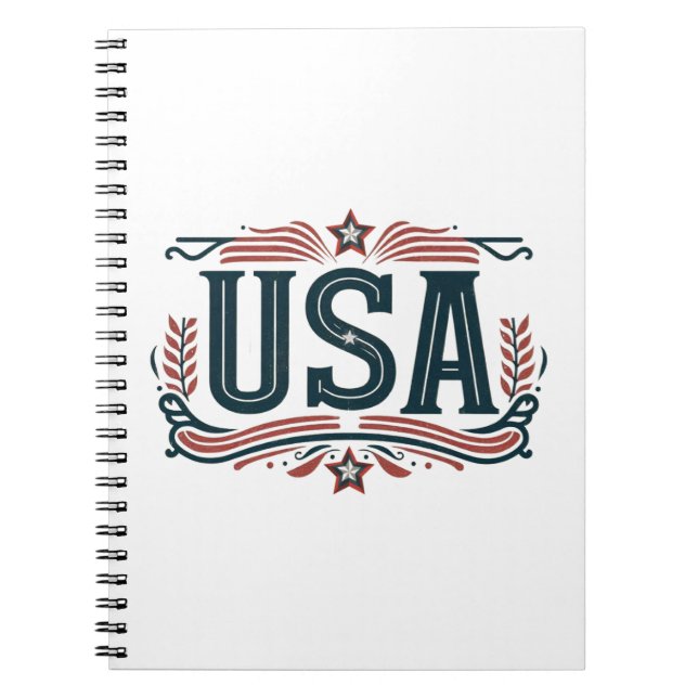 Patriotic, vintage USA  Notebook (Front)
