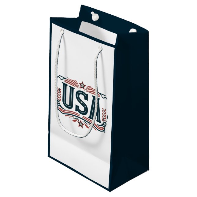 Patriotic, vintage USA  Small Gift Bag (Front Angled)
