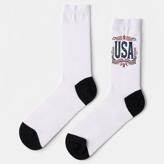 Patriotic, vintage USA  Socks (Left)
