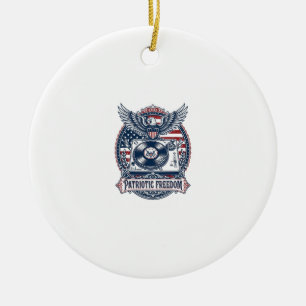 Patriotic Vinyl Collector Vector Graphic Tee Ceramic Tree Decoration