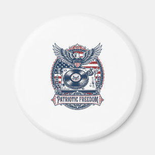 Patriotic Vinyl Collector Vector Graphic Tee Magnet