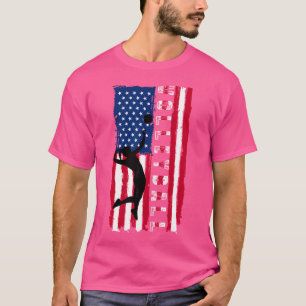 Patriotic Volleyball American Usa Flag 4Th Of July T-Shirt