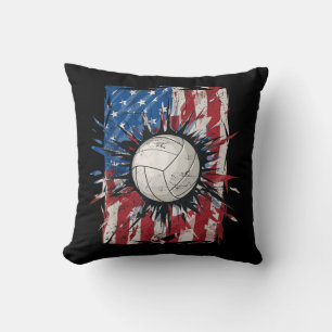 Patriotic Volleyball th of July Men USA American F Cushion