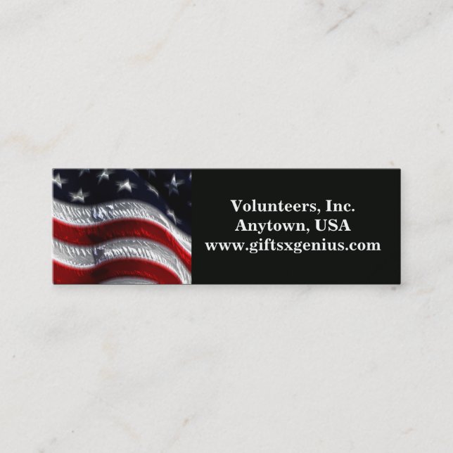 Patriotic Volunteer Appreciation Gift Mini Business Card (Front)