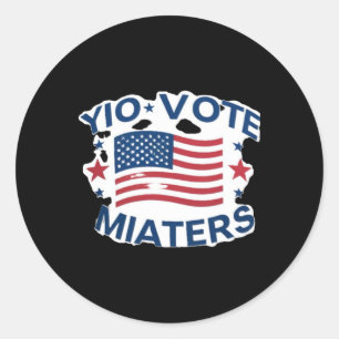 Patriotic Vote S Design With American Flag And Sta Classic Round Sticker