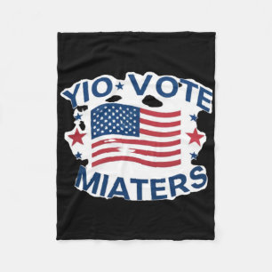 Patriotic Vote S Design With American Flag And Sta Fleece Blanket