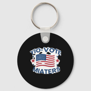 Patriotic Vote S Design With American Flag And Sta Key Ring