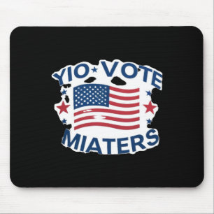Patriotic Vote S Design With American Flag And Sta Mouse Mat