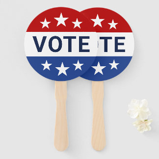 Patriotic Vote Star Badge Hand Fan