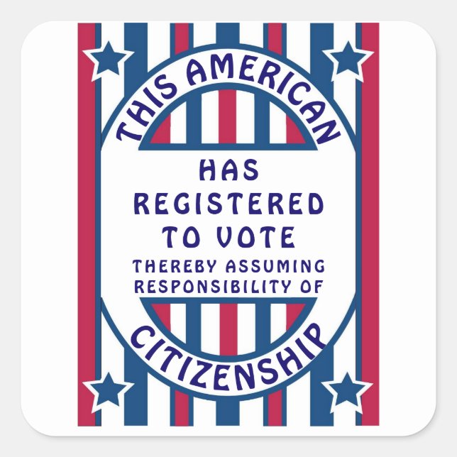 Patriotic Voter Election American Political Square Sticker (Front)