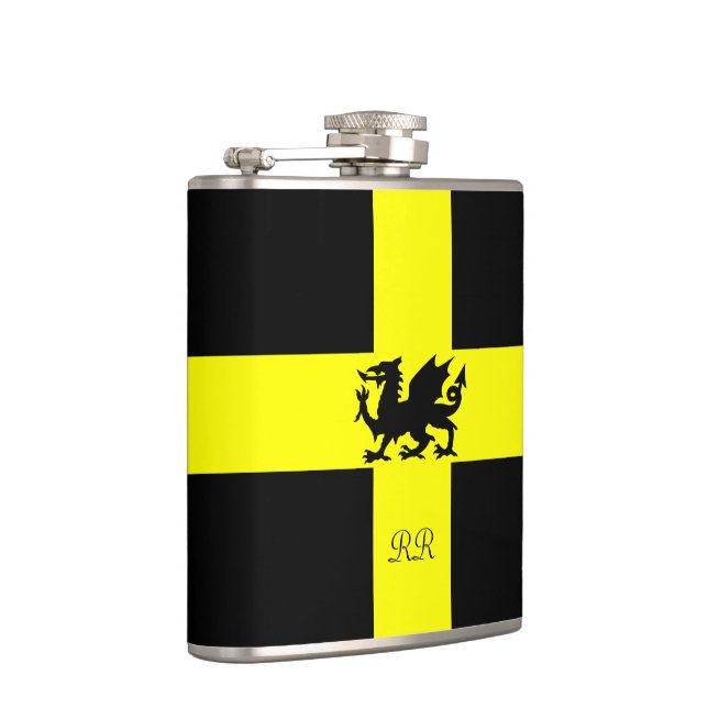 Patriotic Wales Dragon St Davids Hip Flask (Right)