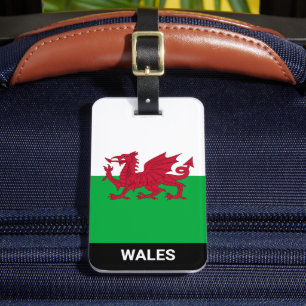 Patriotic Wales Luggage Tags, Cymru, Welsh Flag Tag