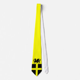 Patriotic Wales St Davids Day Dragon on Yellow Tie
