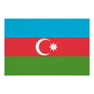 Patriotic wall poster with Flag of Azerbaijan
