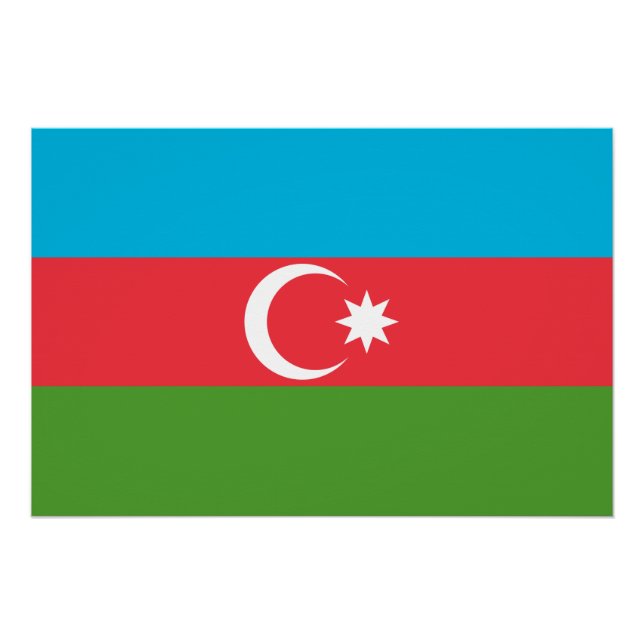Patriotic wall poster with Flag of Azerbaijan (Front)