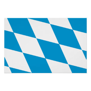 Patriotic wall poster with Flag of Bavaria