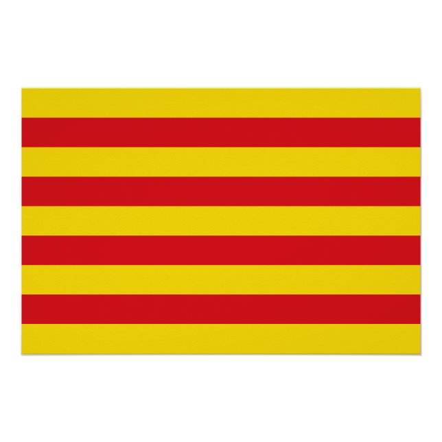 Patriotic wall poster with Flag of Catalonia (Front)
