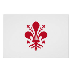 Patriotic wall poster with Flag of Florence