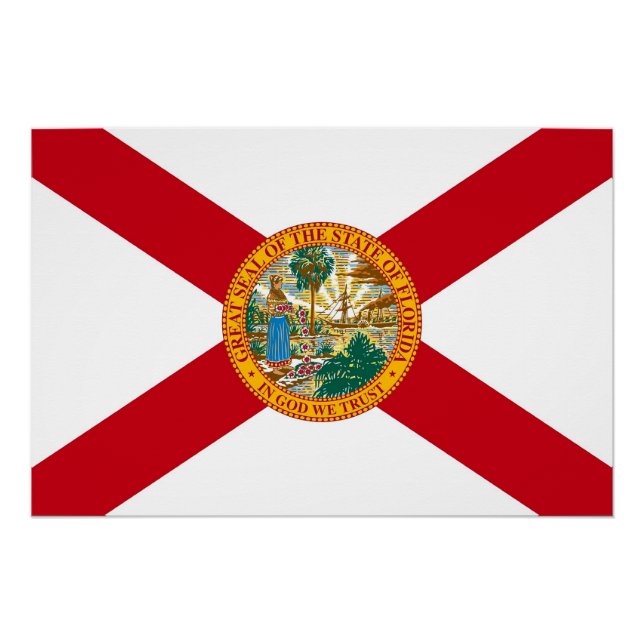 Patriotic wall poster with Flag of Florida (Front)