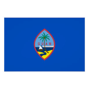 Patriotic wall poster with Flag of Guam