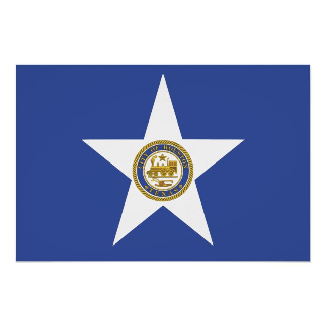 Patriotic wall poster with Flag of Houston (Front)