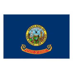 Patriotic wall poster with Flag of Idaho