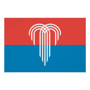 Patriotic wall poster with Flag of Kansas City