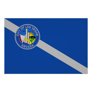 Patriotic wall poster with Flag of Las Vegas