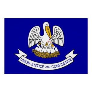 Patriotic wall poster with Flag of Louisiana