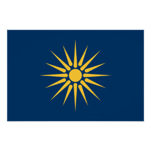 Patriotic wall poster with Flag of Macedonia