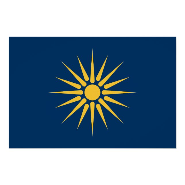 Patriotic wall poster with Flag of Macedonia (Front)