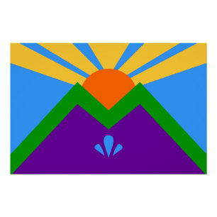 Patriotic wall poster with Flag of Manitou Springs