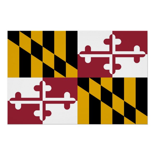 Patriotic wall poster with Flag of Maryland (Front)