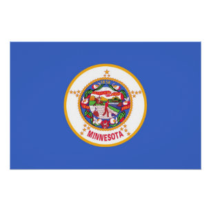 Patriotic wall poster with Flag of Minnesota