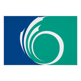 Patriotic wall poster with Flag of Ottawa, Canada