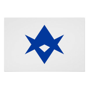 Patriotic wall poster with Flag of Toyota city