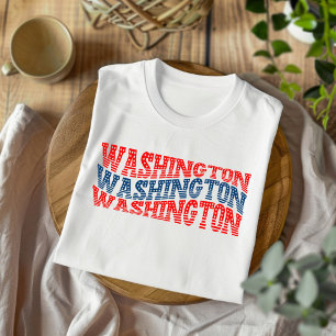 Patriotic Washington Red and Blue Boho T-Shirt 