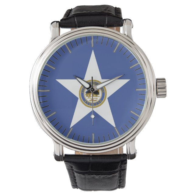 Patriotic watch with Flag of Houston (Front)