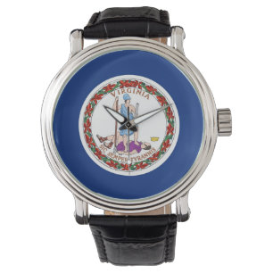 Patriotic watch with Flag of Virginia