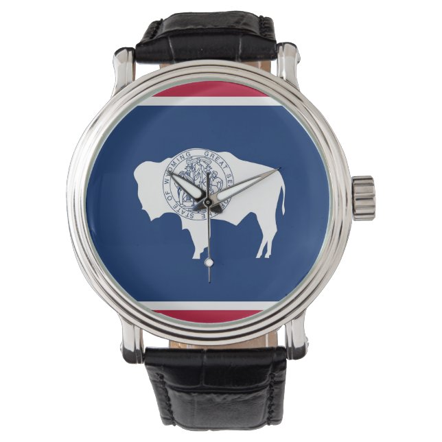 Patriotic watch with Flag of Wyoming (Front)