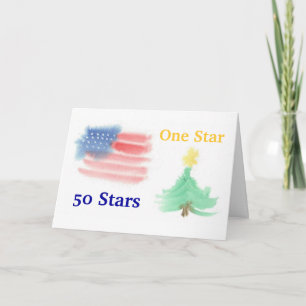 Patriotic Watercolor Christmas Card - Ver. 3
