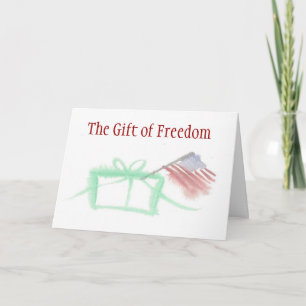 Patriotic Watercolor Christmas Card - Ver. 4