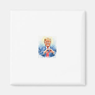 Patriotic Watercolor Trump Heart Hands Magnet