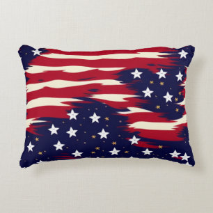 Patriotic Waves Decorative Cushion