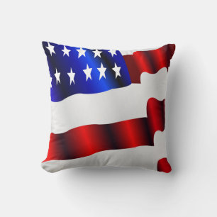 Patriotic Waving American Flag Unique Design Cushion